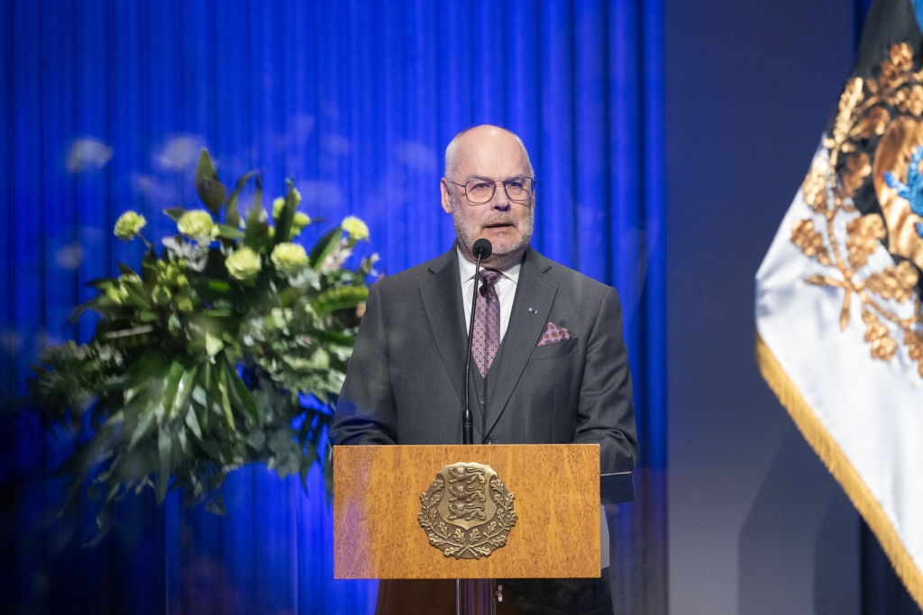 14.02.2026 Presidendi teenetemärkide tseremoonia. President Alar Karis kõnet pidamas.jpg